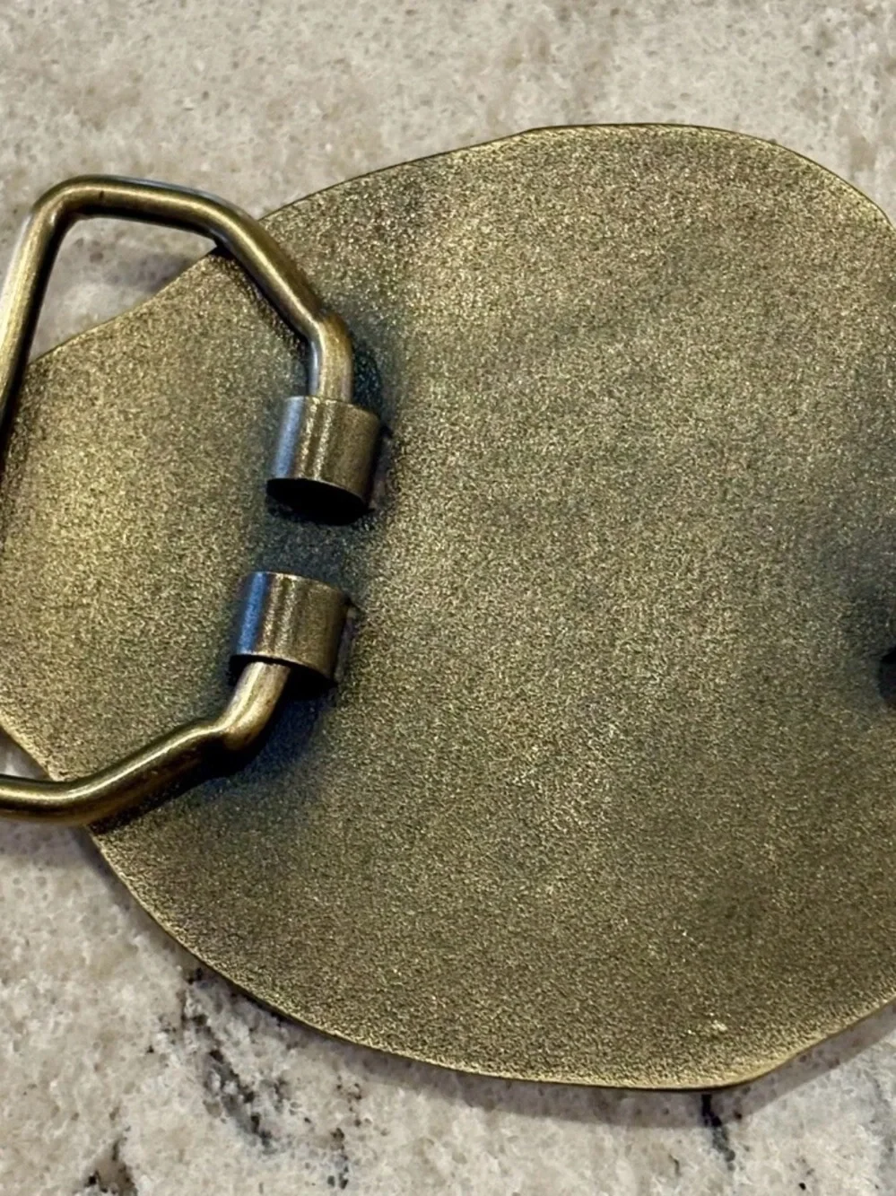 Source Unknown Brass Uncle Sam Belt Buckle with Navy Accent